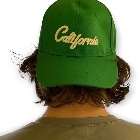 Unisex Green Embroidered California Baseball Cap - Picture 9 of 9